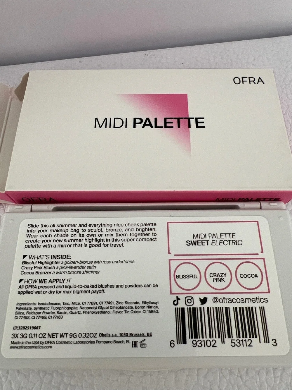 OFRA MIDI Palette - Sweet Electric - Blissfull-Crazy Pink-Cocoa